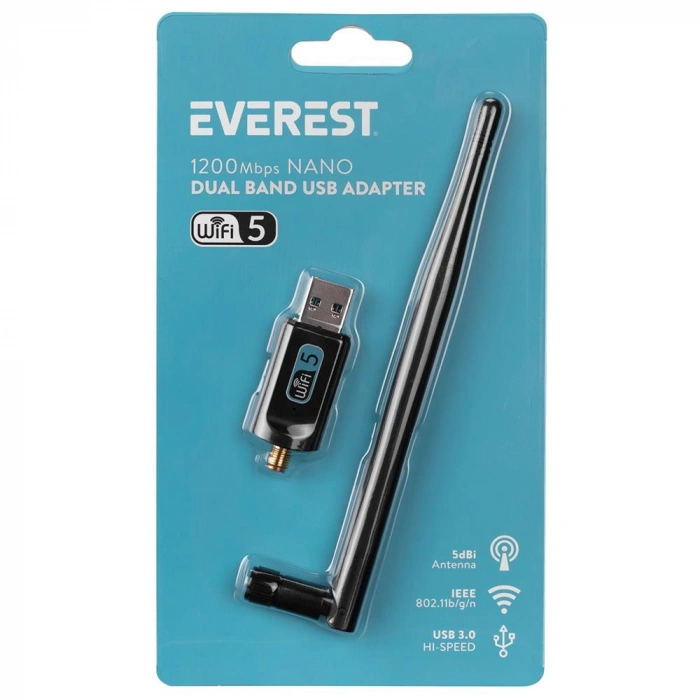 Everest Ewn-ac1200 2t2r 1200mbps 2.4ghz-5ghz Wifi Usb3.0 Kablosuz Adaptör