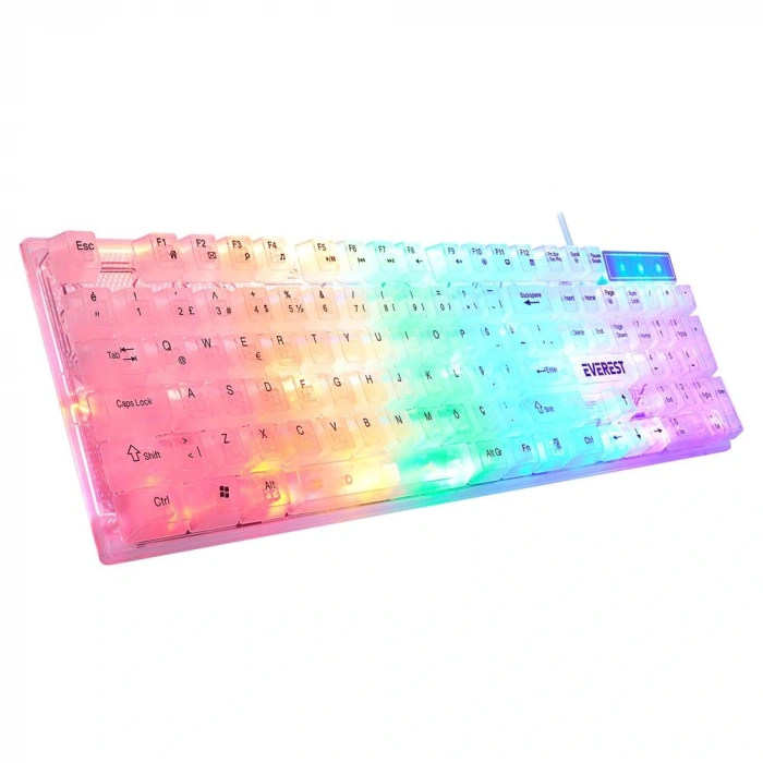 Everest Kb-24 Beyaz Rainbow Q Membrane Oyuncu Klavyesi