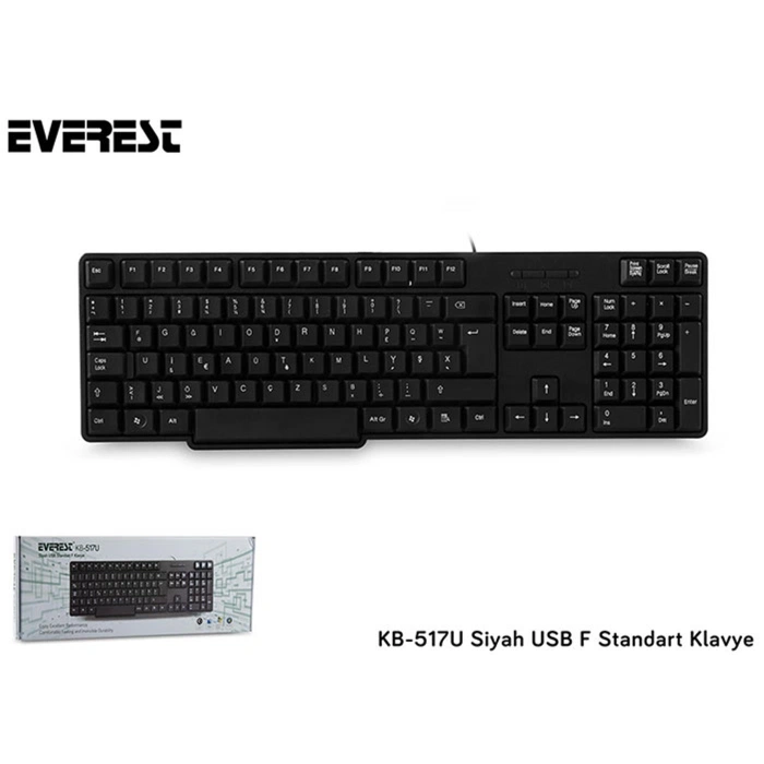 Everest Kb-517uf Siyah Usb F Standart Klavye