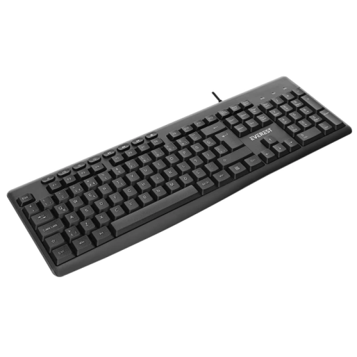EVEREST KB-619, USB Kablolu, Türkçe Q, Multimedya Klavye (Siyah)