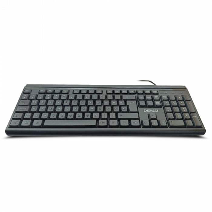 EVEREST KB-741F, USB Kablolu, Türkçe F,  2 metre Bakır Kablolu, Standart Klavye (Siyah)