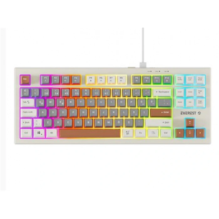 Everest Kb-98 Sılent Tkl Gri Mavi-gri-kahve Rainbow Q Membrane Klavye