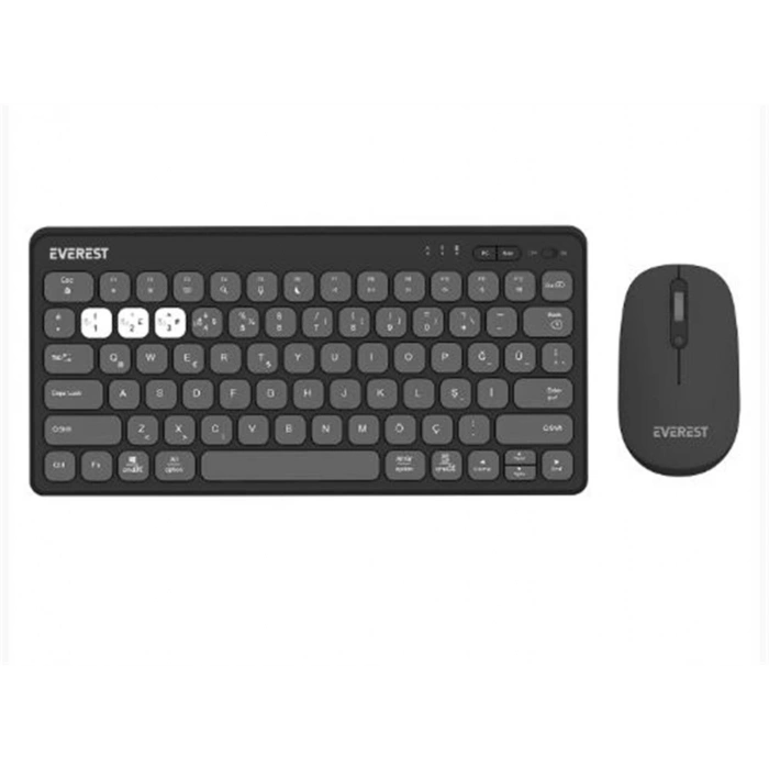 Everest Lumı Km-bt903 Gri 3in1 3 Bt + 2.4 1600dpi  Q 4 Cihaz Bağlantılı Kablosuz Klavye + Mouse Set