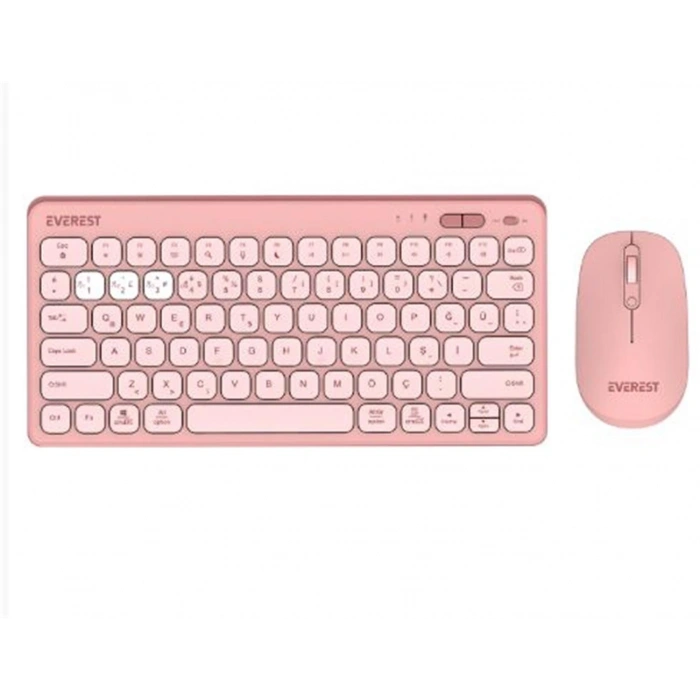 Everest Lumı Km-bt903 Pembe 3in1 3 Bt + 2.4 1600dpi  Q Kablosuz Klavye + Mouse Set