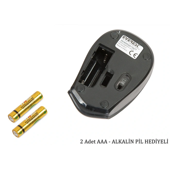 Everest Sm-340 Usb Kırmızı 3d Optik Kablosuz Mouse
