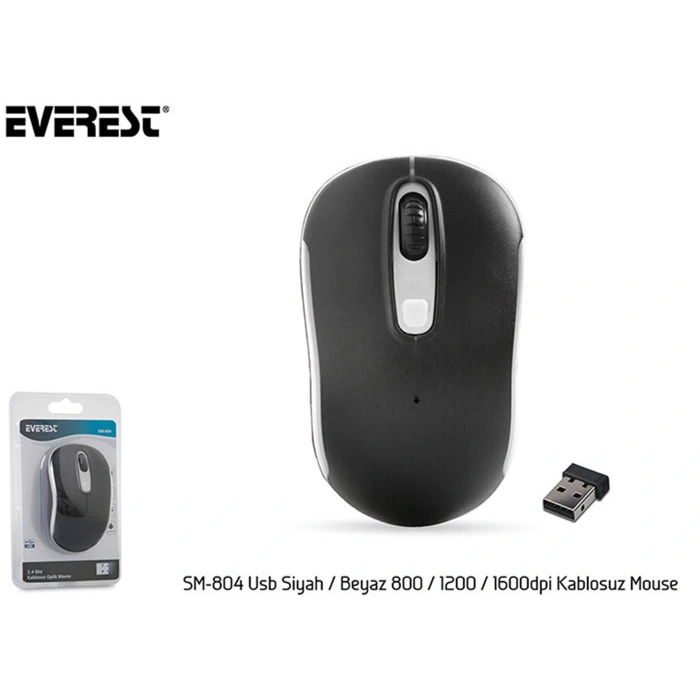 Everest Sm-804 Usb Siyah-beyaz 800-1200-1600dpi Kablosuz Mouse