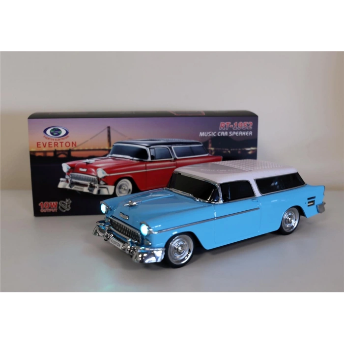 Everton Rt-1952 Turkuaz Arabalı  Bluetooth Fm-usb-tf-aux Şarjlı Nostaljik Radyo