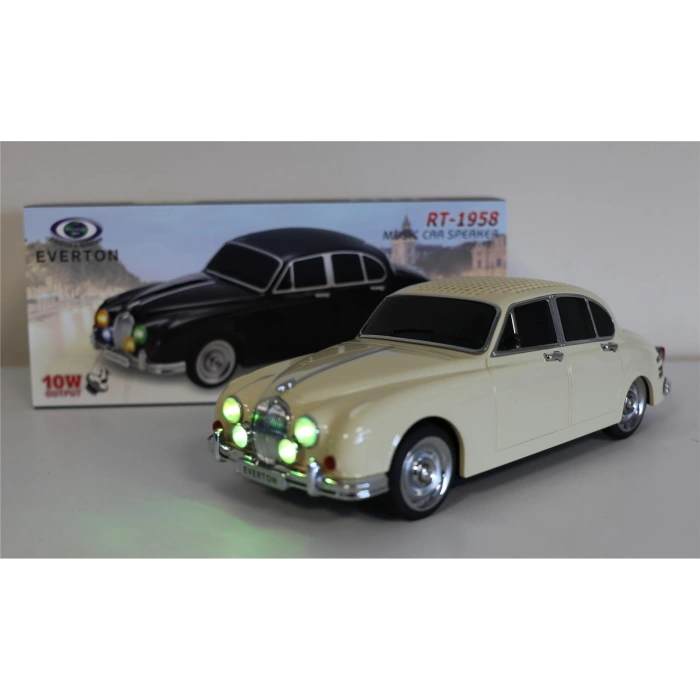 Everton Rt-1958 Bej Arabalı  Bluetooth Fm-usb-tf-aux Şarjlı Nostaljik Radyo