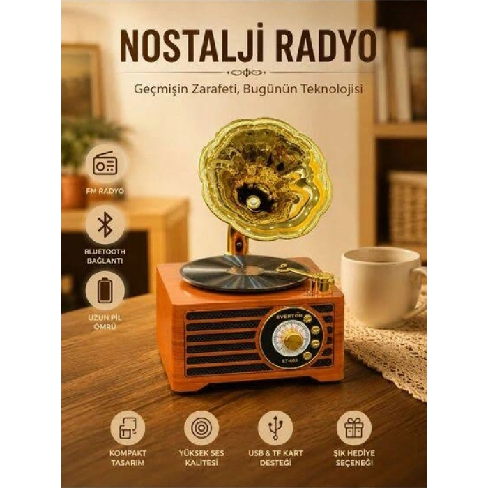 Everton RT-603 Bluetooth USB SD TF AUX Nostaljik Radyo
