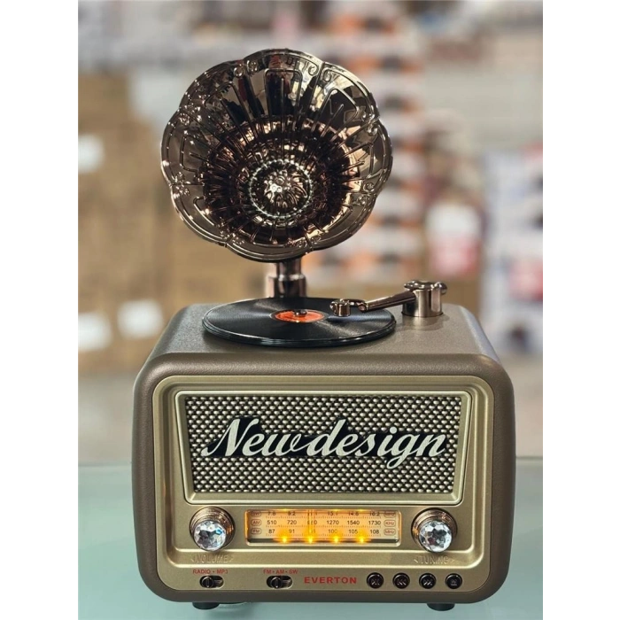 Everton Rt-609  Bluetooth Fm-usb-tf-aux  Şarjlı Nostaljik Radyo