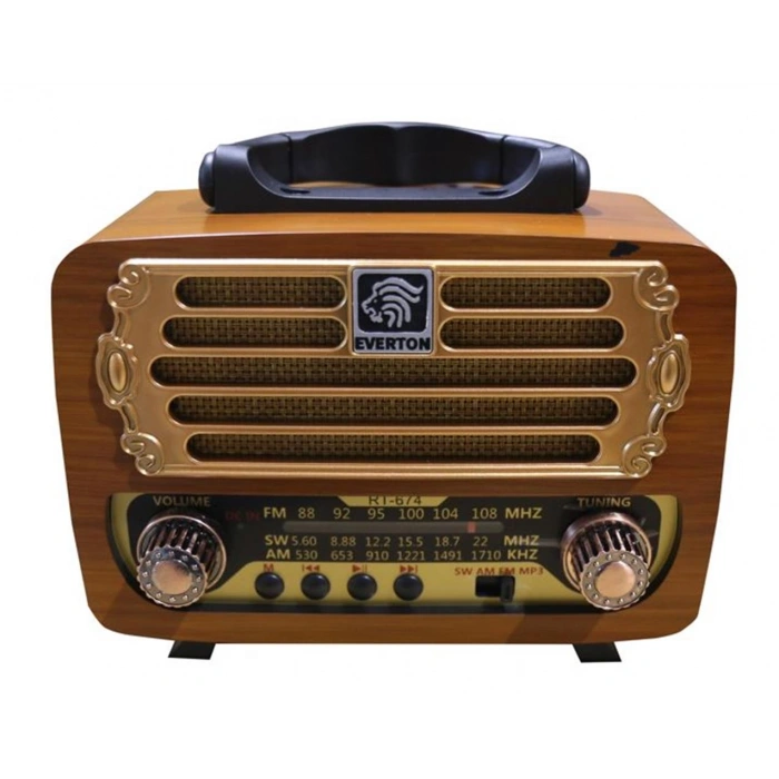 Everton Rt-674  Bluetooth-usb-sd-fm Şarjlı,solarlı  Nostaljik Radyo
