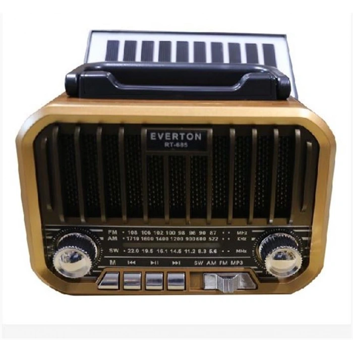 Everton Rt-685  Şarjlı,solarlı  Nostaljik Radyo ( Bluetooth-usb-sd-fm)