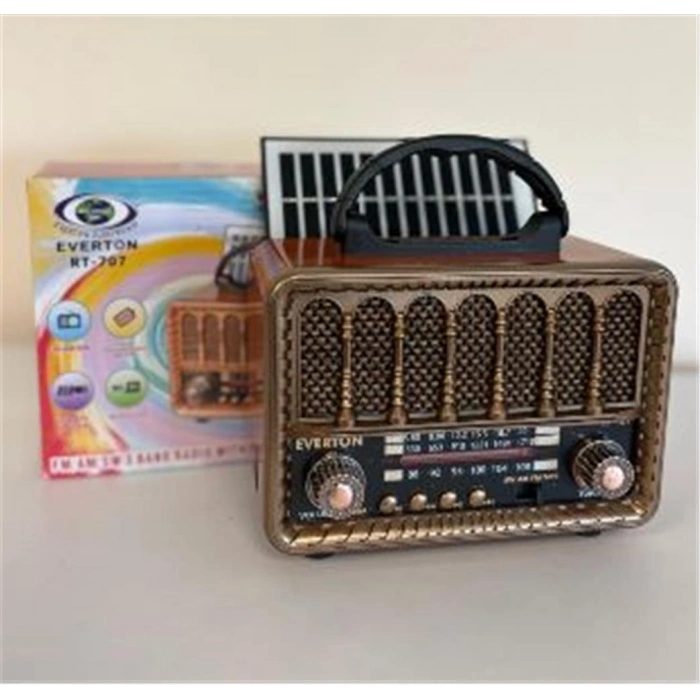 Everton Rt-707 Bluetooth-usb-sd-fm Şarjlı  Nostaljik Radyo Solarlı Radyo