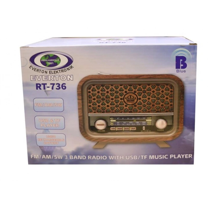 Everton Rt-736  Bluetooth-usb-sd-fm Şarjlı  Nostaljik Radyo