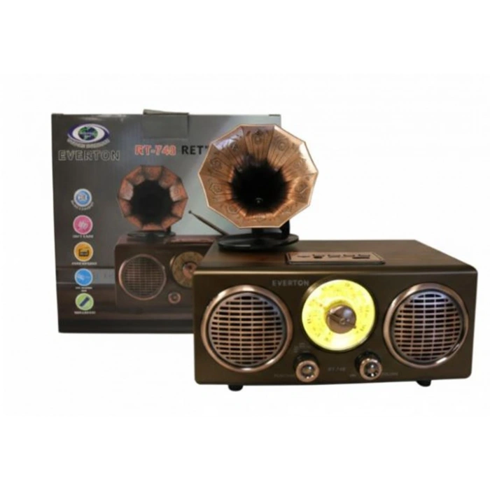 Everton Rt-748  Bluetooth Fm-usb-tf-aux  Şarjlı Nostaljik Radyo