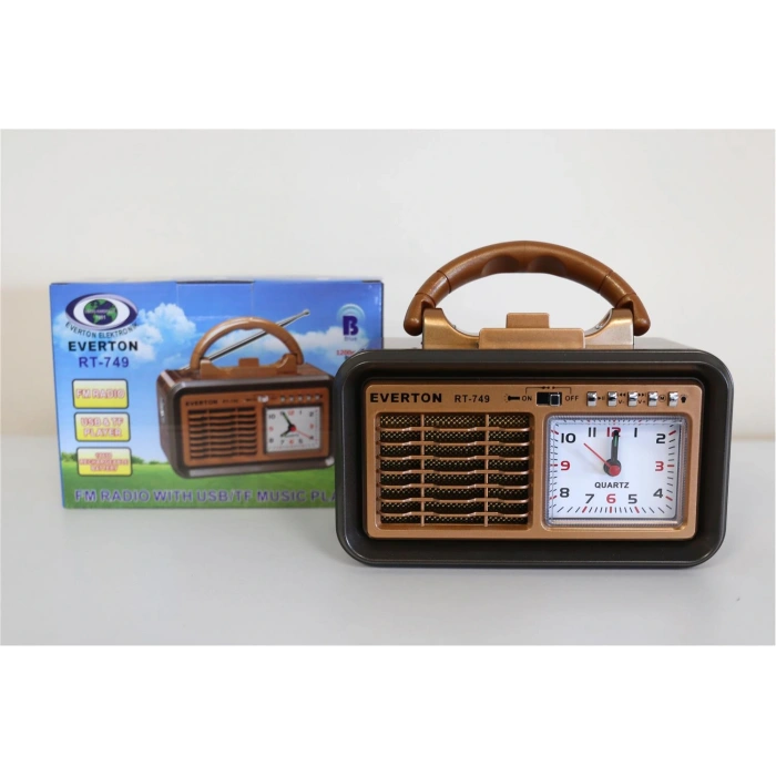 Everton Rt-749  Bluetooth Fm-usb-tf-aux  Şarjlı Nostaljik Radyo