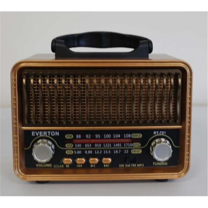 Everton Rt-751 -fm-am-sw-usb-tf Card-aux Nostaljik Radyo Solar (güneş Paneli)