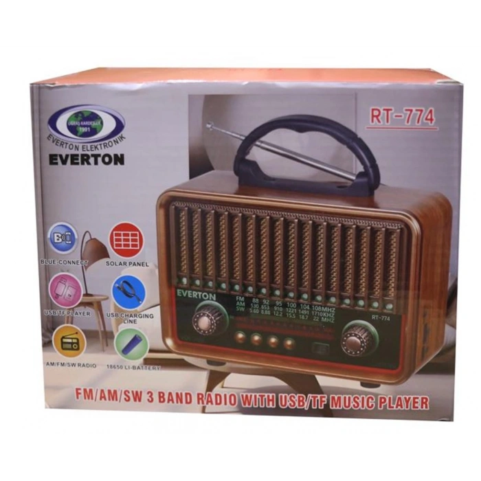 Everton Rt-774  Bluetooth-usb-sd-fm  Şarjlı  Nostaljik Radyo