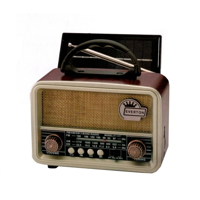 Everton Rt-827 Bluetooth-usb-sd-fm Şarjlı Nostaljik Radyo (solar Güneş Panelli)