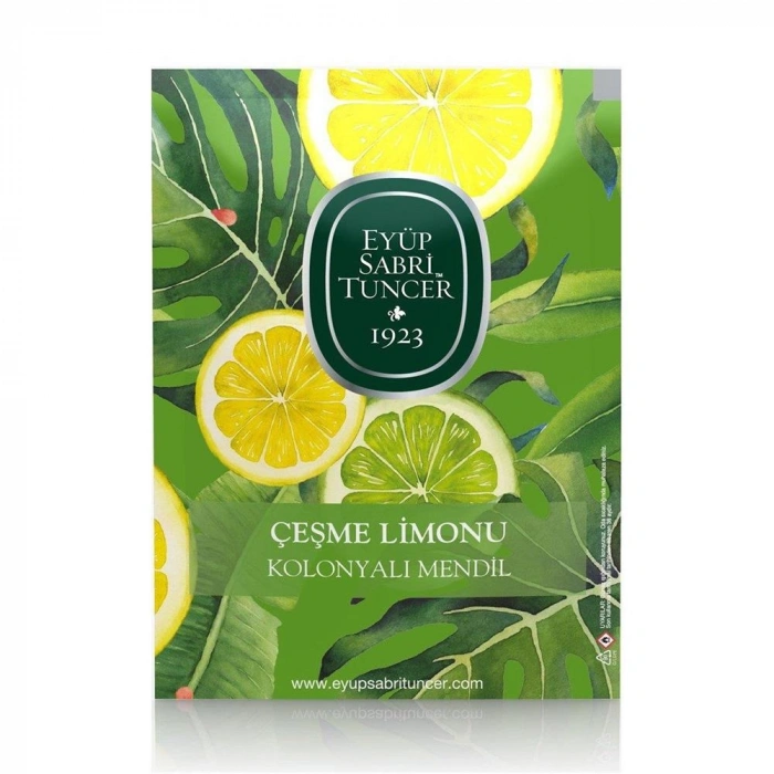 Eyüp Sabri Tuncer 50li Mendil Çeşme Limonu Kolonyalı  (9,3 X 12,5) Doypack