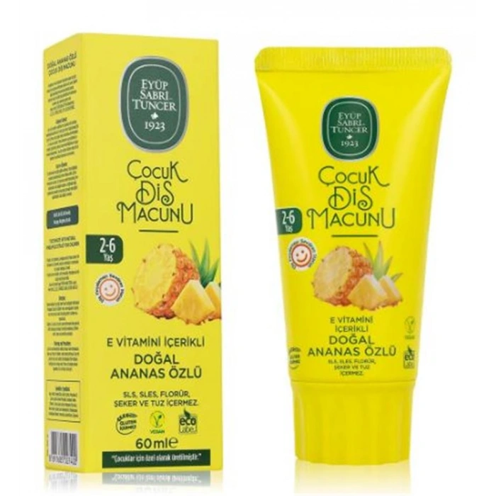 Eyüp Sabri Tuncer Doğal Ananas Özlü 2-6 Yaş Çocuk Diş Macunu 60 Ml