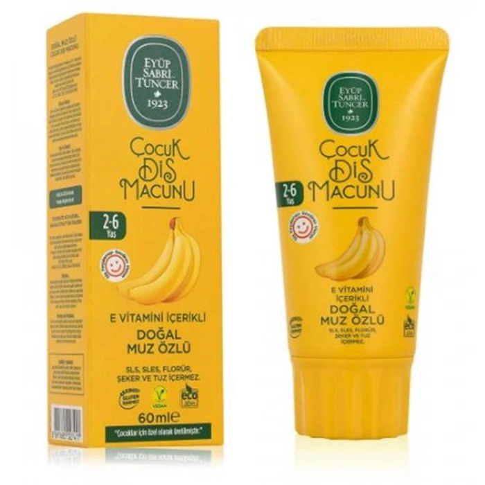 Eyüp Sabri Tuncer Doğal Muz Özlü 2-6 Yaş Çocuk Diş Macunu 60 Ml