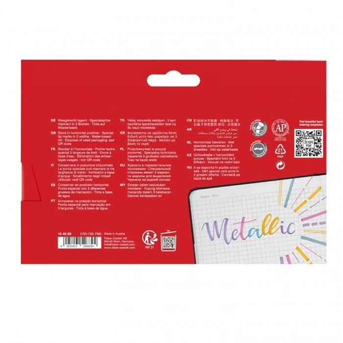 Faber-Castell K46 Metalik Fosforlu Kalem 8li Set