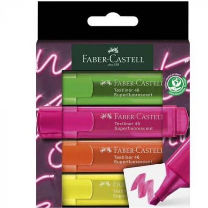 Faber-castell Fosforlu Kalem Textliner Şeffaf G Genz 4 Lü 46