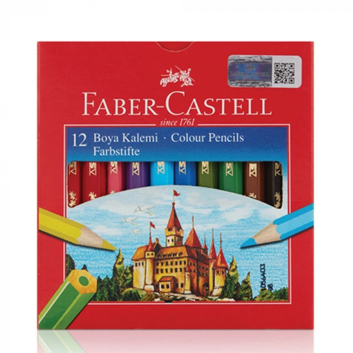 Faber-castell Karton Kutu Kuruboya Kalemi 12 Renk Yarım Boy