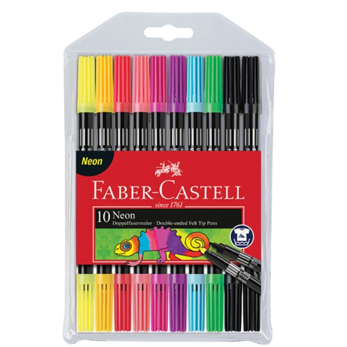 Faber-castell Keçeli Kalem Çift Taraflı Neon 10 Renk 5062 151109