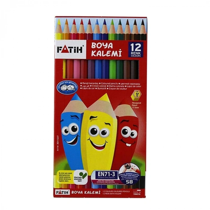 Fatih Kuru Boya Karton Kutu Tam Boy 12 Li 33112