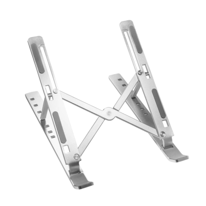 FRISBY FNC-5150ST, 10"-15.6" Taşınabilir,  Katlanır, Notebook Standı, 7 Kademeli Ayarlanabilir Yükseklik, Alüminyum (Gümüş)