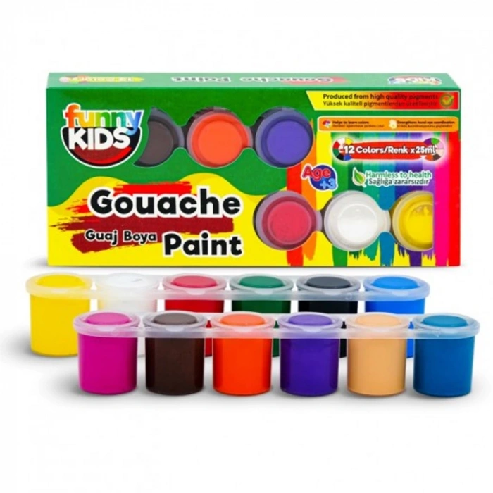 Funny Kids Guaj Boya 12 Li Set 25 Ml