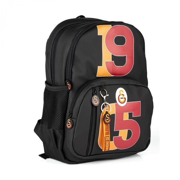 Galatasaray 1905 Suni Deri Lisanslı Siyah Okul Sırt Çantası (25543)