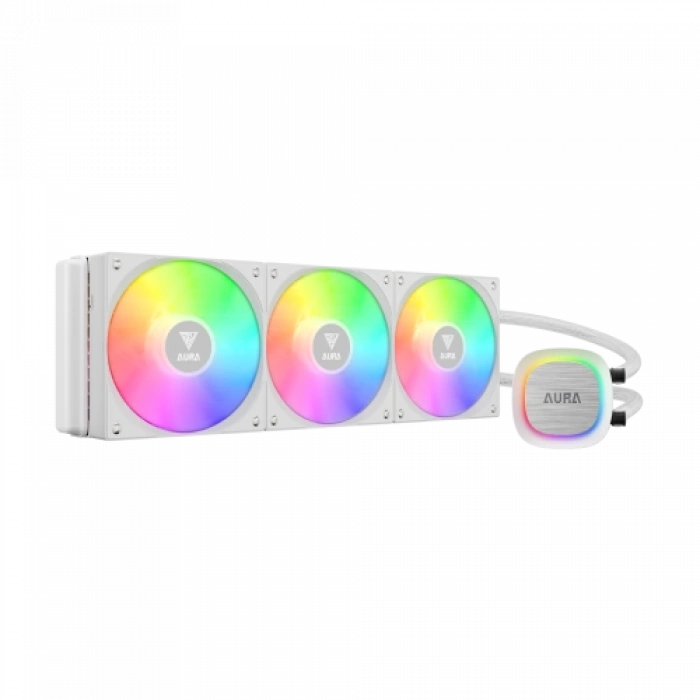 GAMDIAS AURA GL360 V2 WH, White Edition, 360mm,  RGB, 3 Fanlı, CPU Sıvı Soğutma