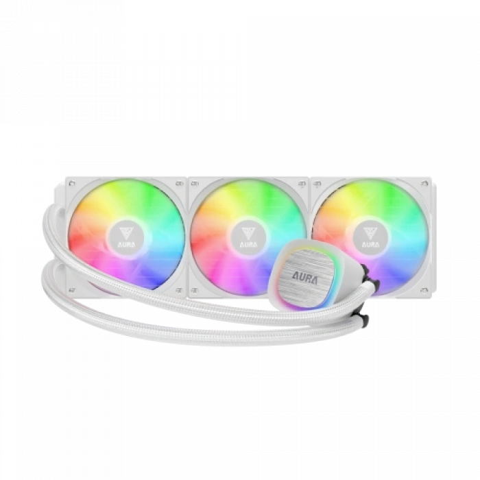 GAMDIAS AURA GL360 V2 WH, White Edition, 360mm,  RGB, 3 Fanlı, CPU Sıvı Soğutma