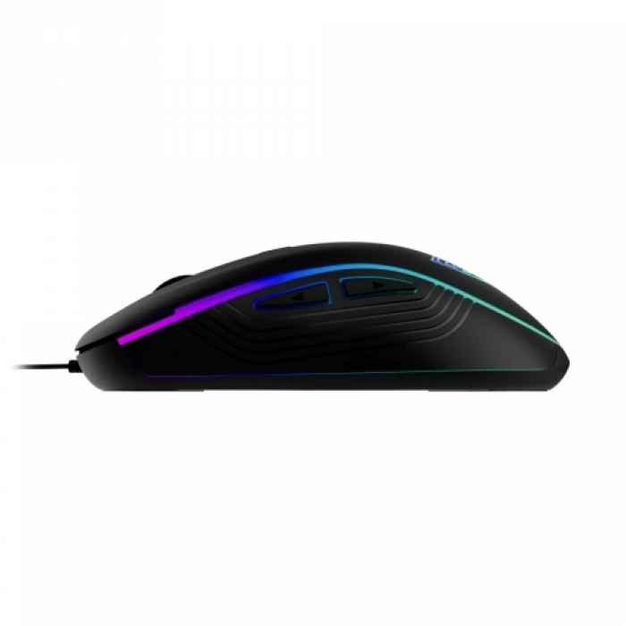 GAMDIAS AURA GS3, Çok Renkli Aydınlatma,  USB Kablolu, 6 Tuşlu, Gaming Mouse, 3.600 DPI, Siyah