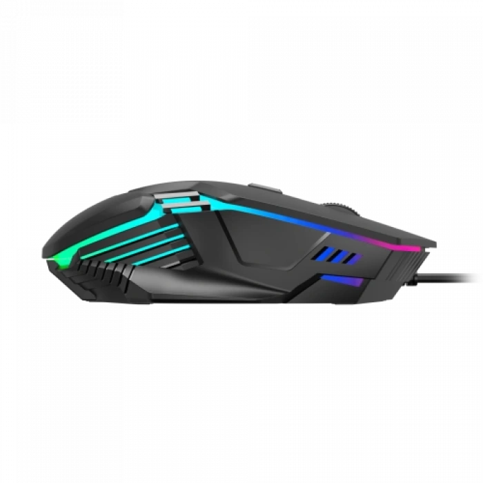 GAMDIAS AURA GS4, Çok Renkli Aydınlatma,  USB Kablolu, 6 Tuşlu, Gaming Mouse, 3.600 DPI, Siyah