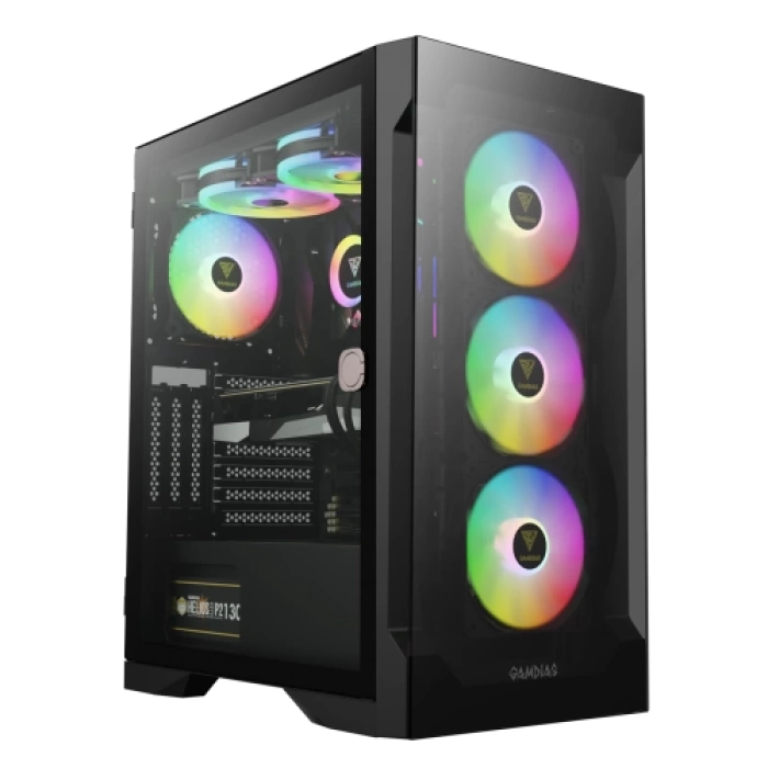 GAMDIAS TALOS E2 Elite, 850W, 80+ Bronze, Tempered Glass, ARGB, ATX GAMING KASA