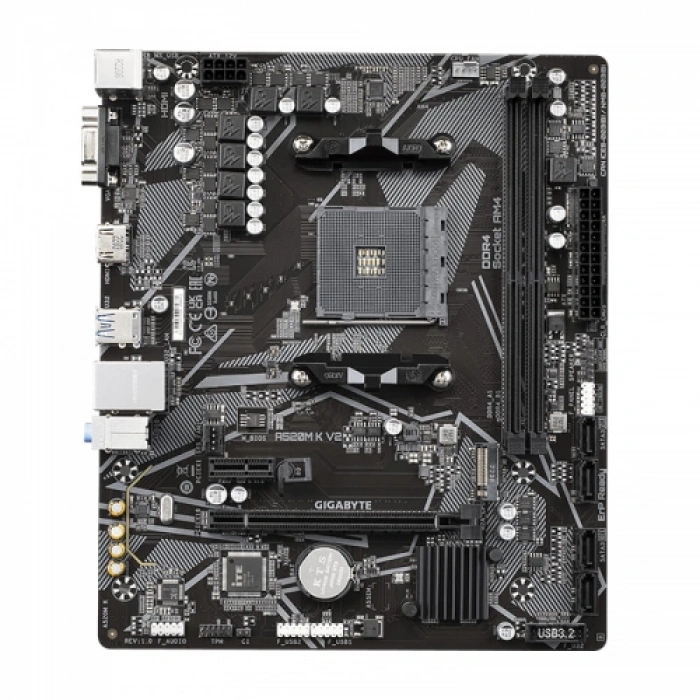 GIGABYTE A520M-K V2, 2xDDR4, 1x M.2, D-SUB, HDMI, AM4 Soket Anakart
