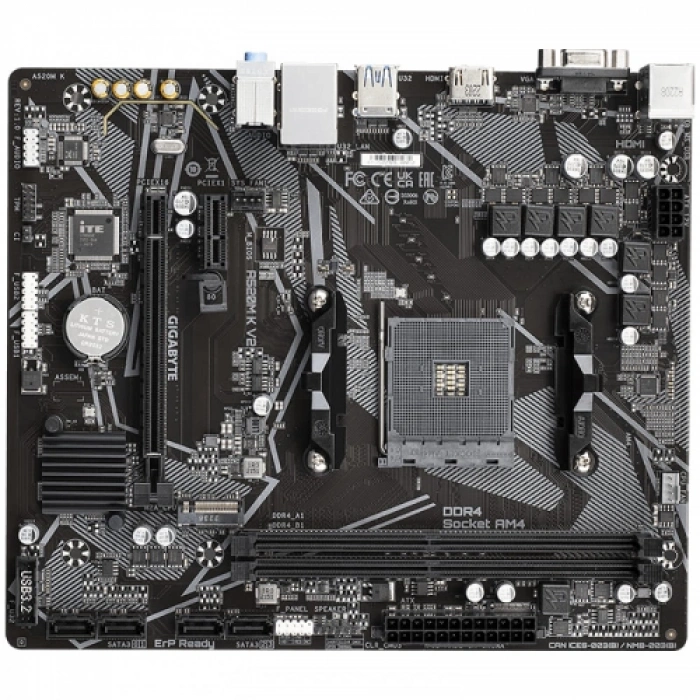 GIGABYTE A520M-K V2, 2xDDR4, 1x M.2, D-SUB, HDMI, AM4 Soket Anakart