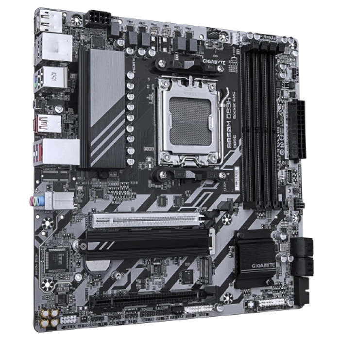 GIGABYTE B850M DS3H, 4xDDR5, 2xM.2, 2xDP, HDMI, Type-C, AM5 Soket GAMING Anakart