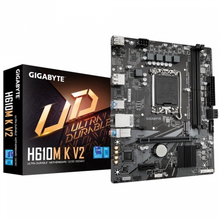 Gıgabyte H610m K V2, Rev.1.0, 2xddr5, M.2, Dp, Hdmı, 12-13.nesil, Lga1700 Soket, Anakart