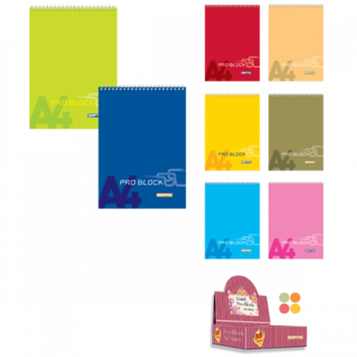 Gıpta Bloknot Pro-block Spiralli Karton Kapak Kareli 40 Yp A7 1503