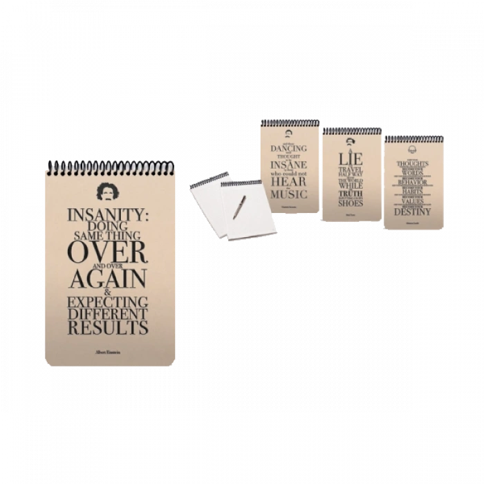 Gıpta Bloknot Typo Spiralli Sert Kapak Çizgili 100 Yp A5 2732