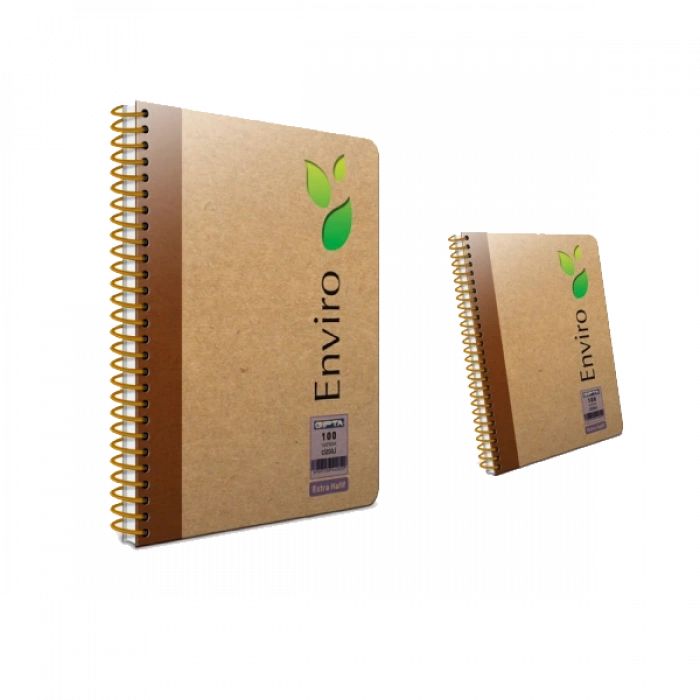 Gıpta Spiralli Defter Enviro Sert Kapak Kareli 100 Yp A4 Kraft 1792