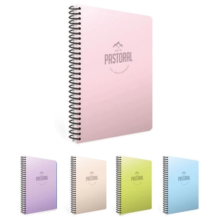 Gıpta Spiralli Plastik Kapak Defter Pastoral A4 200 Yp.Çizgili