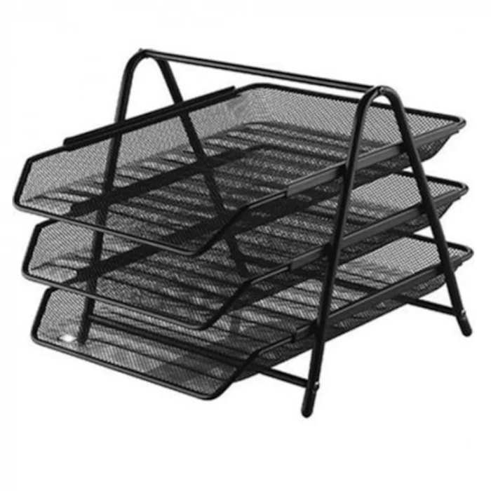 Globox Evrak Rafı Metal 3 Lü Siyah 6255