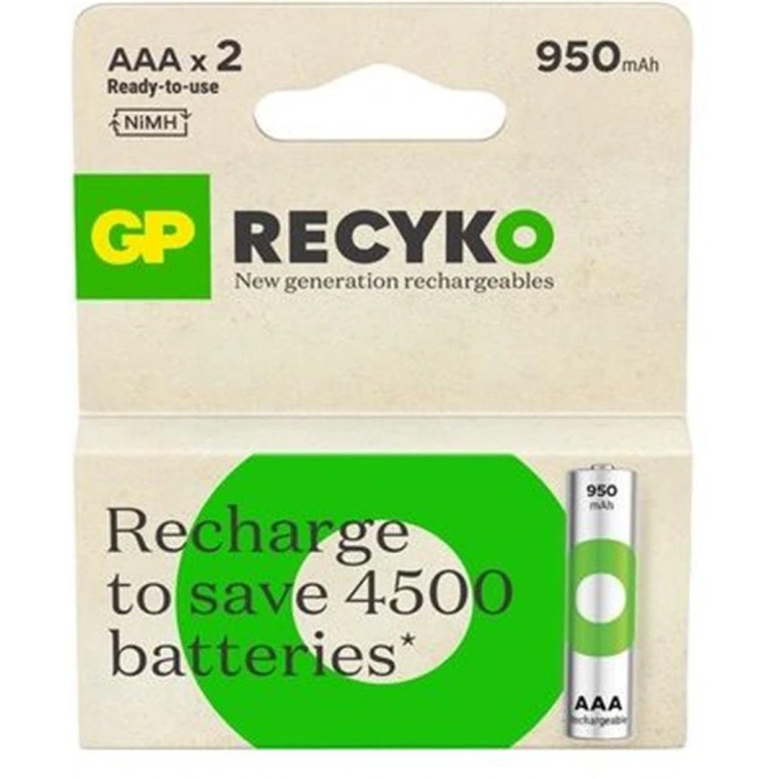 Gp Aaa 950 Mah Şarjlı İnce Kalem Pil 2li Paket Gp100aahcemtr-2gb