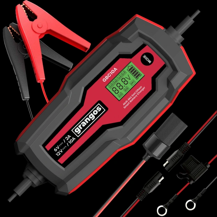 Grangos Gbc10a 6v / 12v 180 Ah Akıllı Dijital Akü Şarj Ve Bakım Cihazı